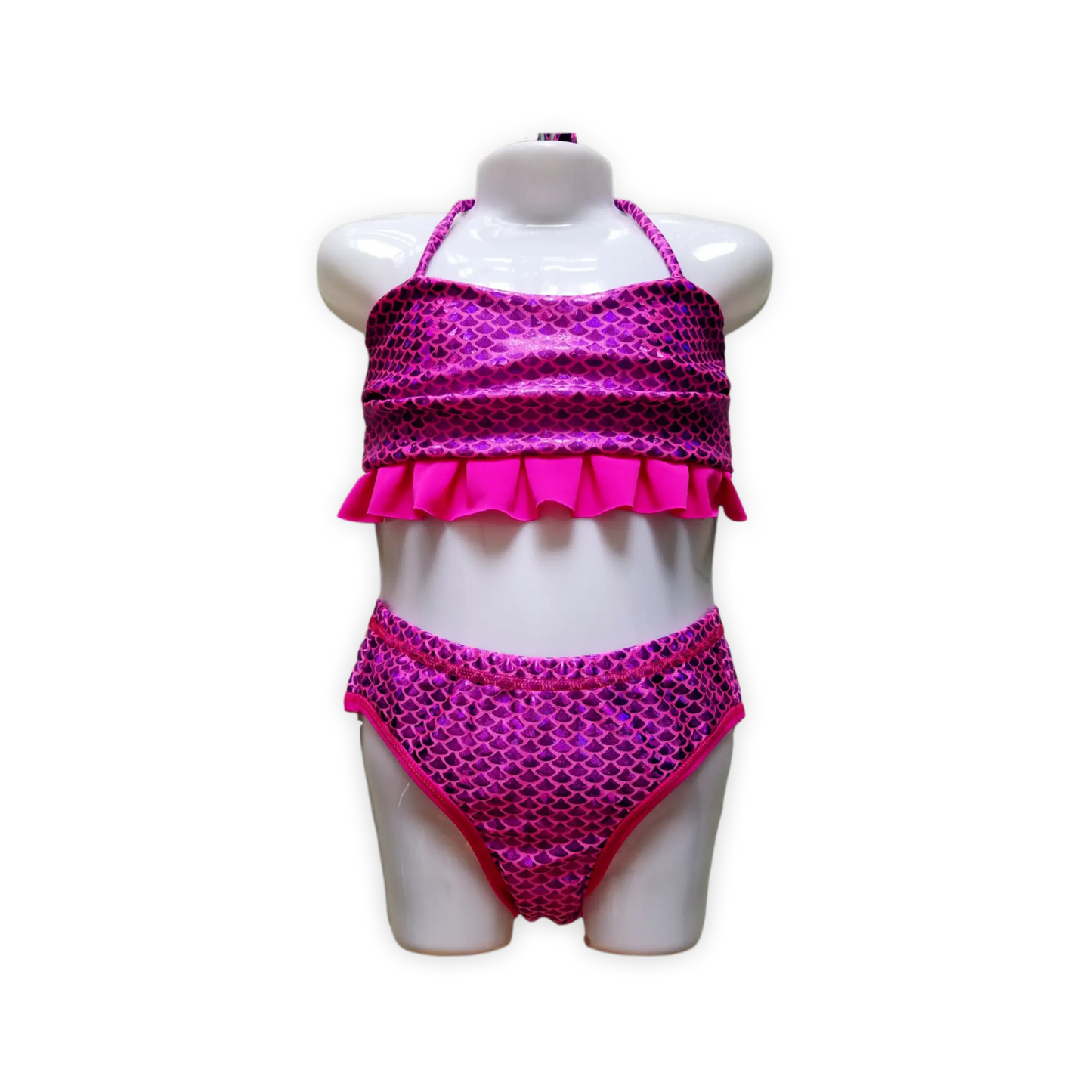 Fushia Pink Ruffe Girl Bikini