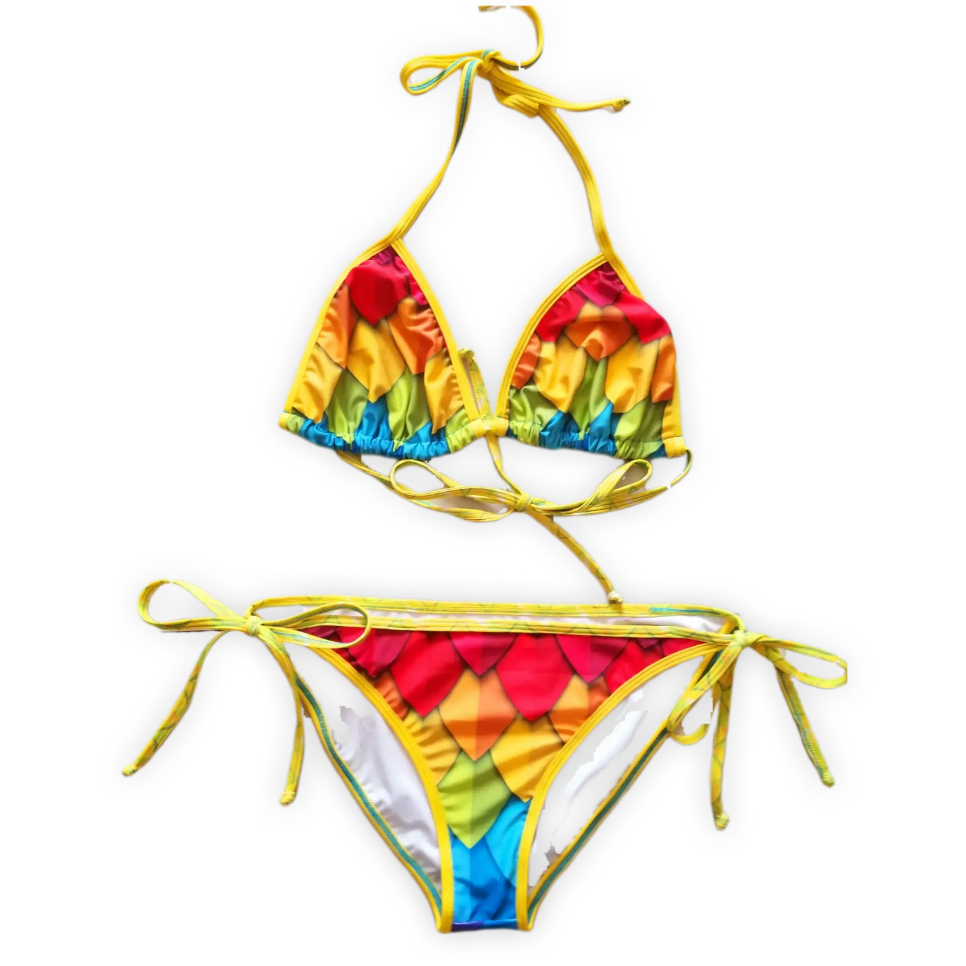 Rainbow limited edition girls bikini set colorful kids two-piece swimsuit exclusive by Lexinie Sport