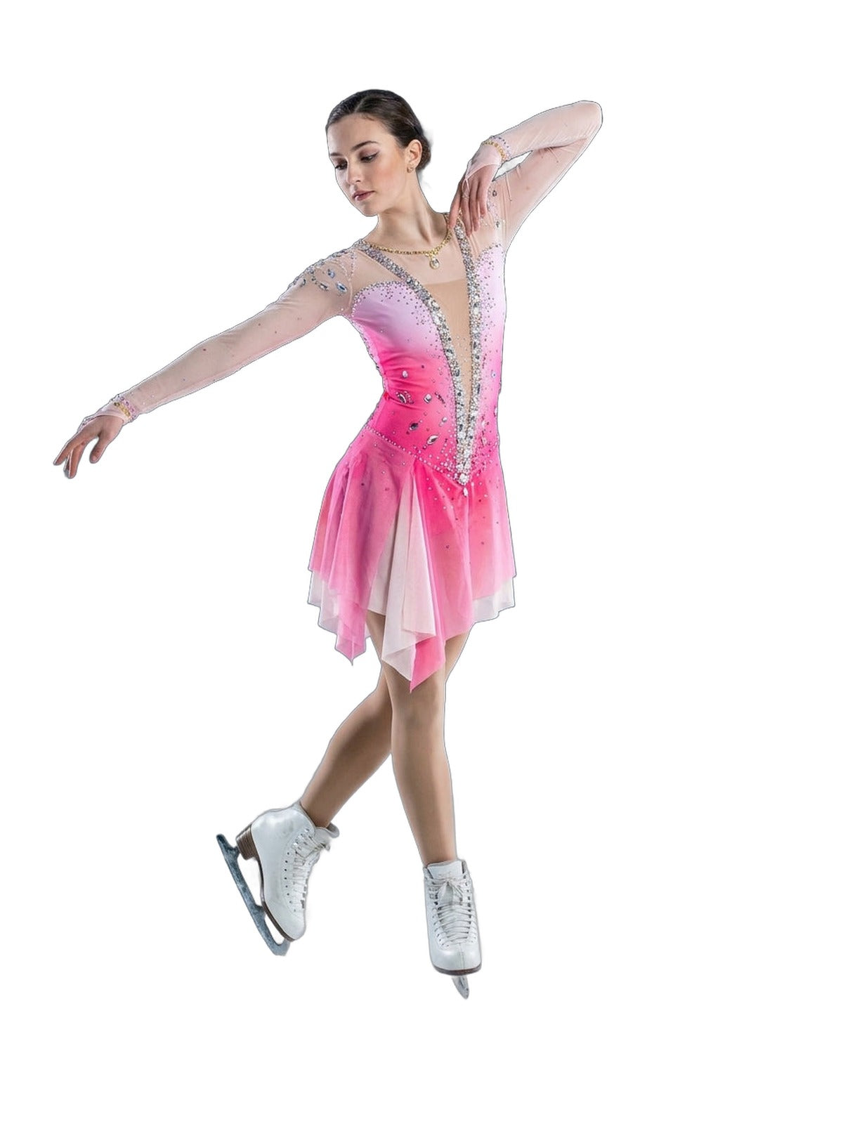 Bernice Pink Figure Skating Competition Dress | Custom Design | Lexinie Sport