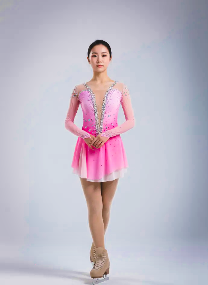 Bernice Pink figure skating dress custom design — Lexinie Sport