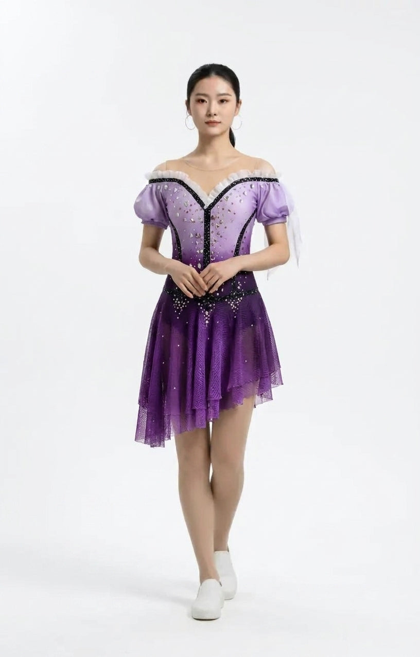 Purple figure skating competition dress — Lexinie Sport