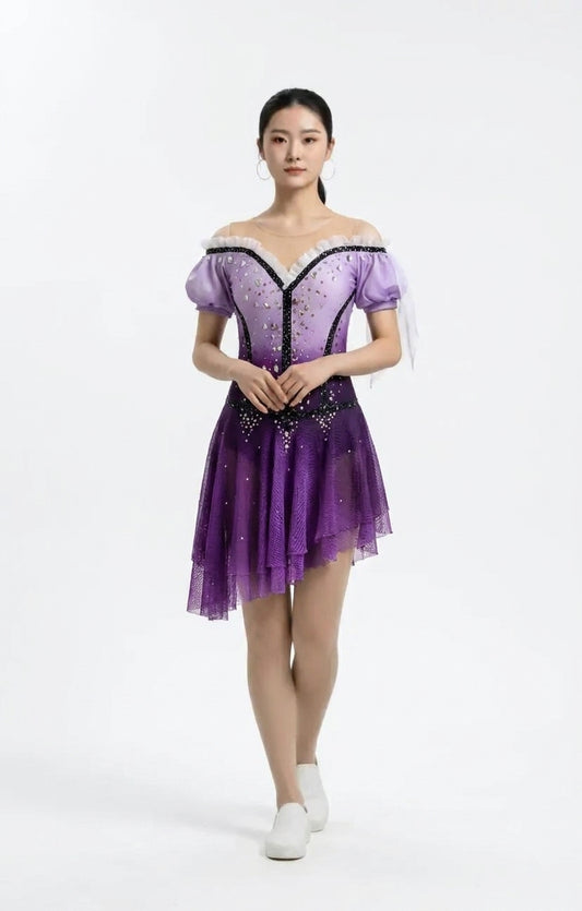 Purple figure skating competition dress — Lexinie Sport