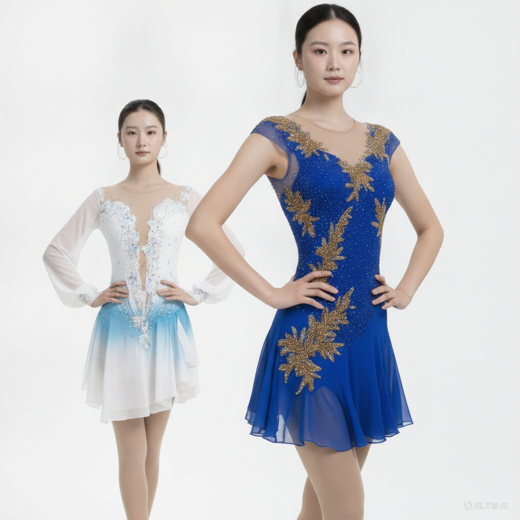 Royal blue figure skating dress full custom design — Lexinie Sport