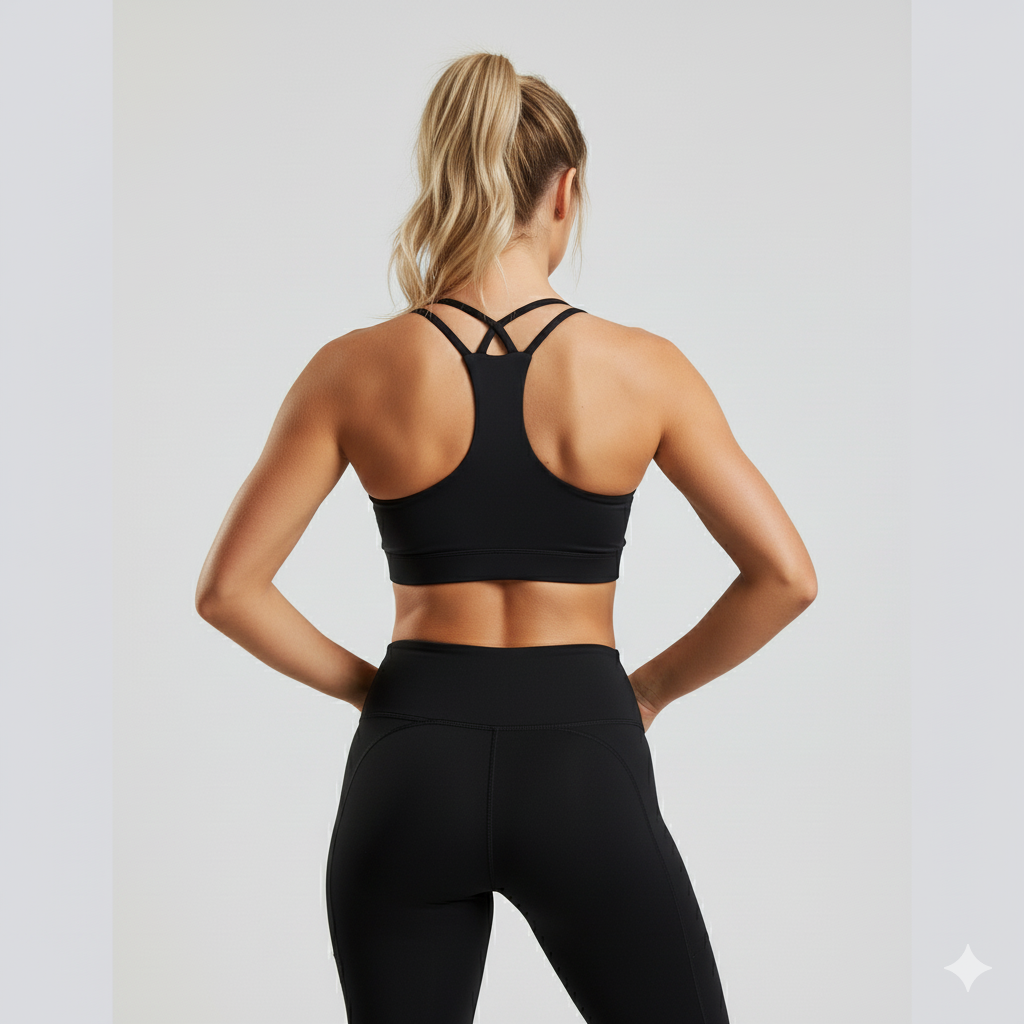 Figure skating sport bra back view - Lexinie Sport
