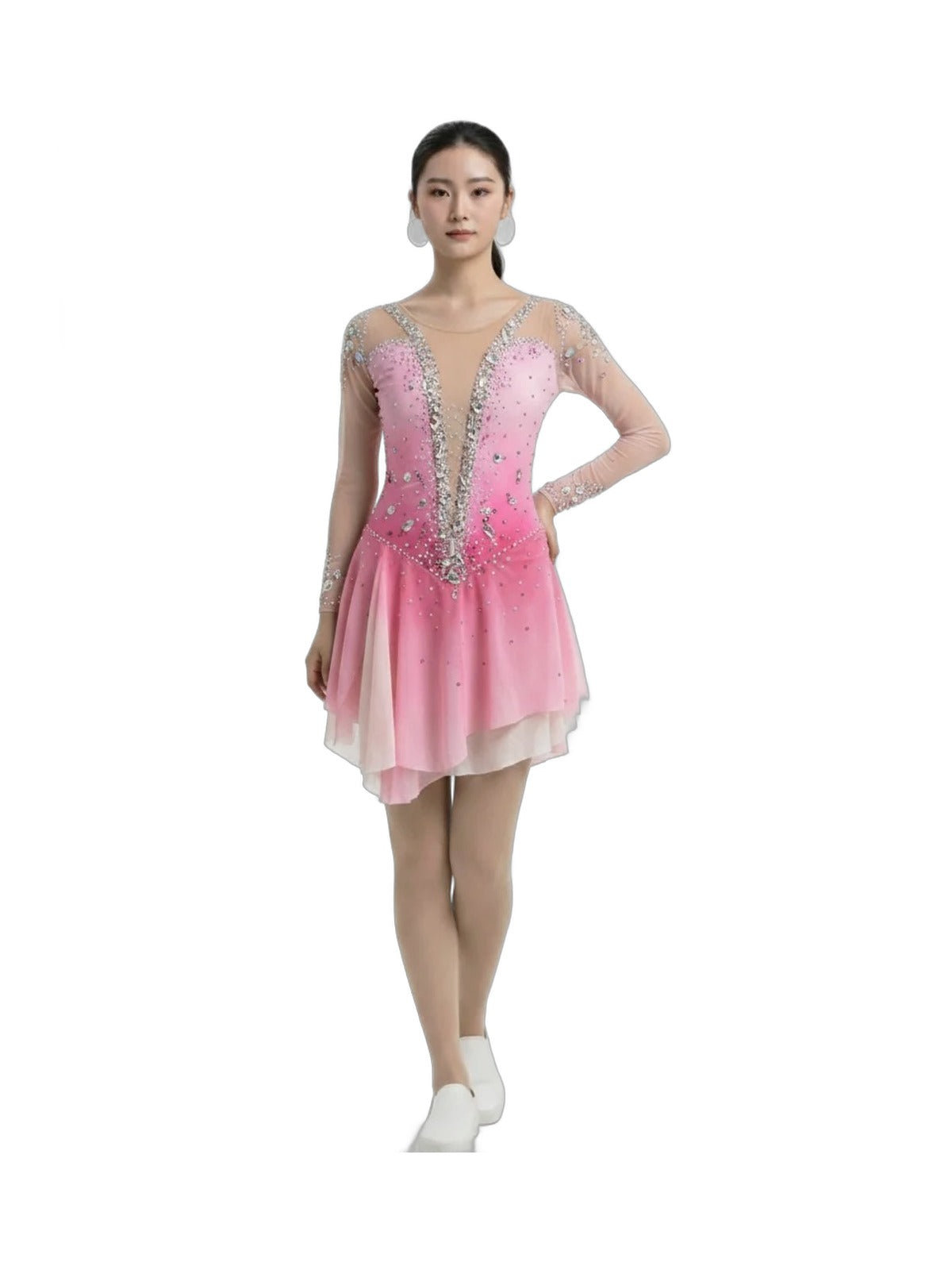 Pink Lotus Figure Skating Competition Dress | Custom Design | Lexinie Sport