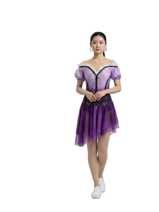 Purple Figure Skating Competition Dress | Custom Design | Lexinie Sport