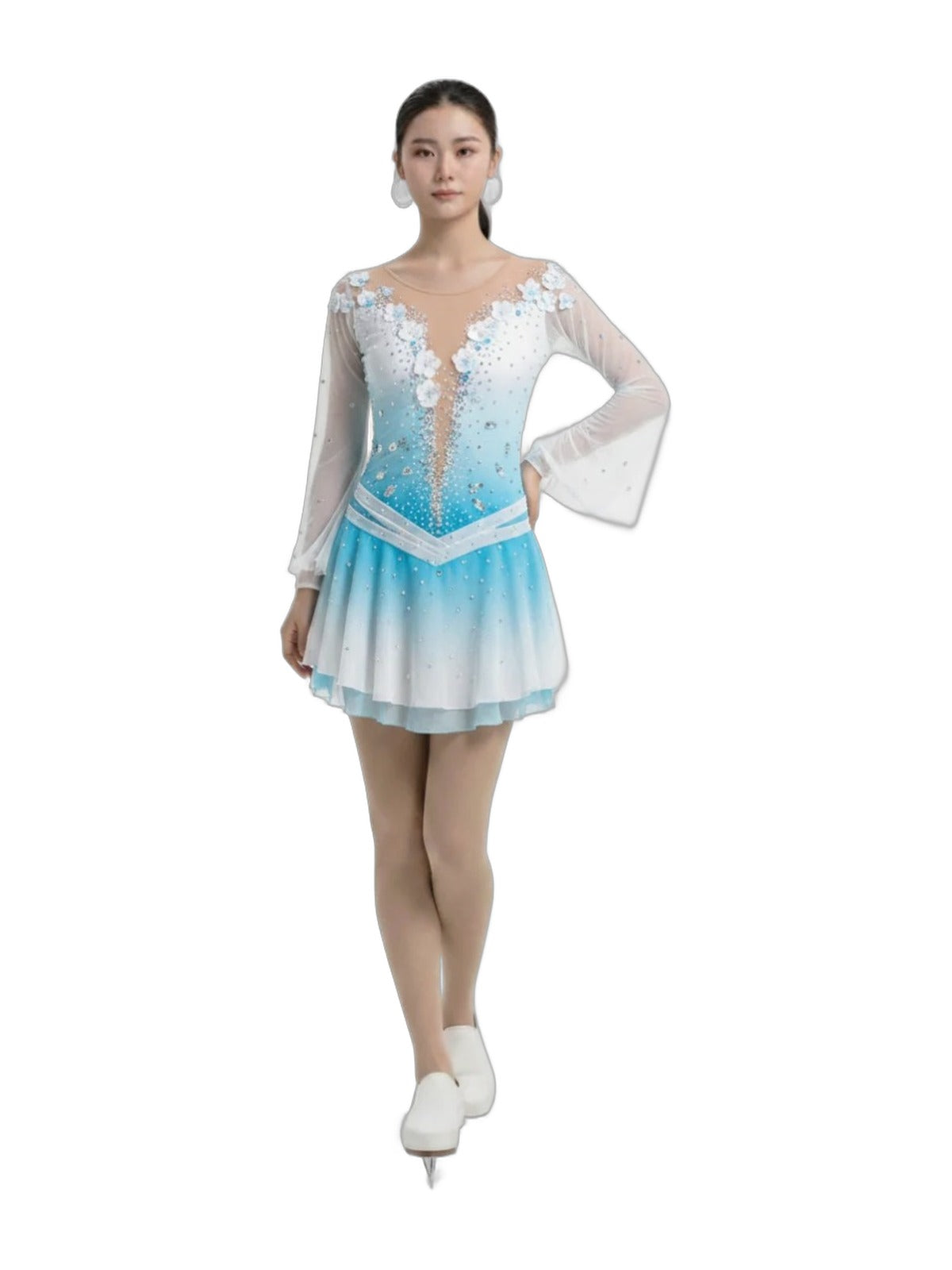 White Figure Skating Competition Dress | Custom Design | Lexinie Sport